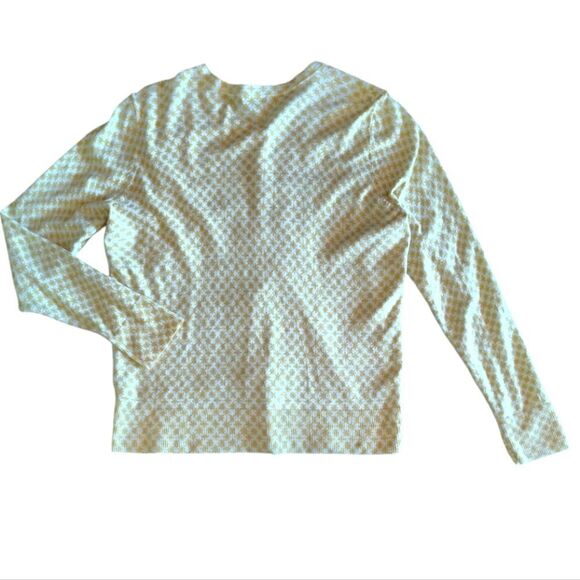 Merona White Yellow Printed Button Front Sweater Cardigan Plussize XXL - Picture 8 of 11